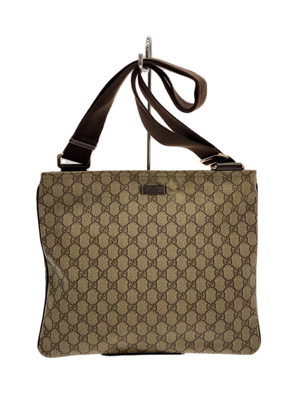 Gucci GG Supreme messenger bag beige ebony canvas brown leather